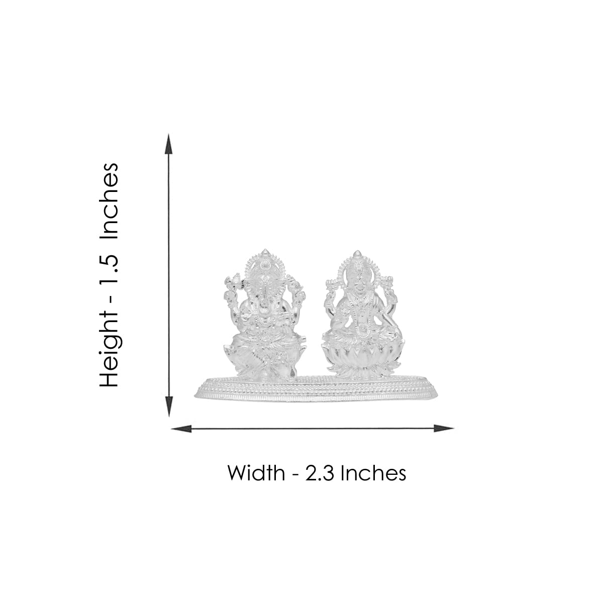 Sri Jagdamba Pearls Lakshmi & Ganesh Silver Idols, Murti For Gift - 28 Grams